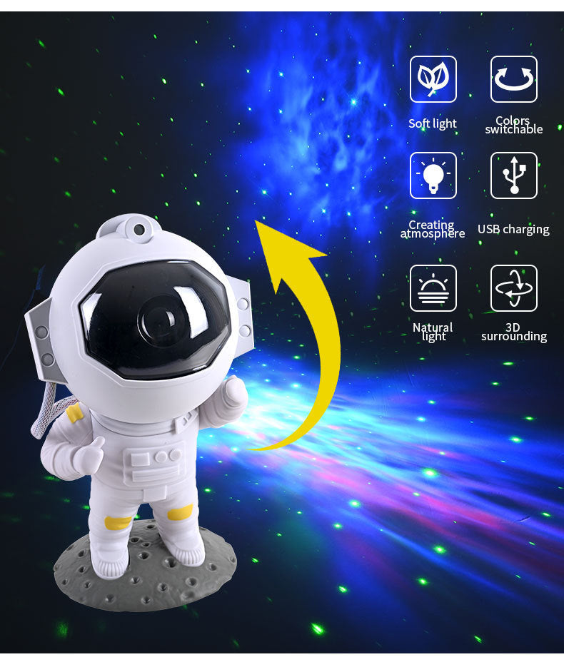 Galaxy Star Projector Starry Sky Night Light Astronaut Lamp Home Room Decor Decoration Bedroom Decorative Luminaires Gift